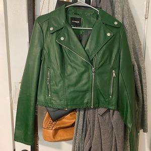 Green Express Moto Leather Jacket